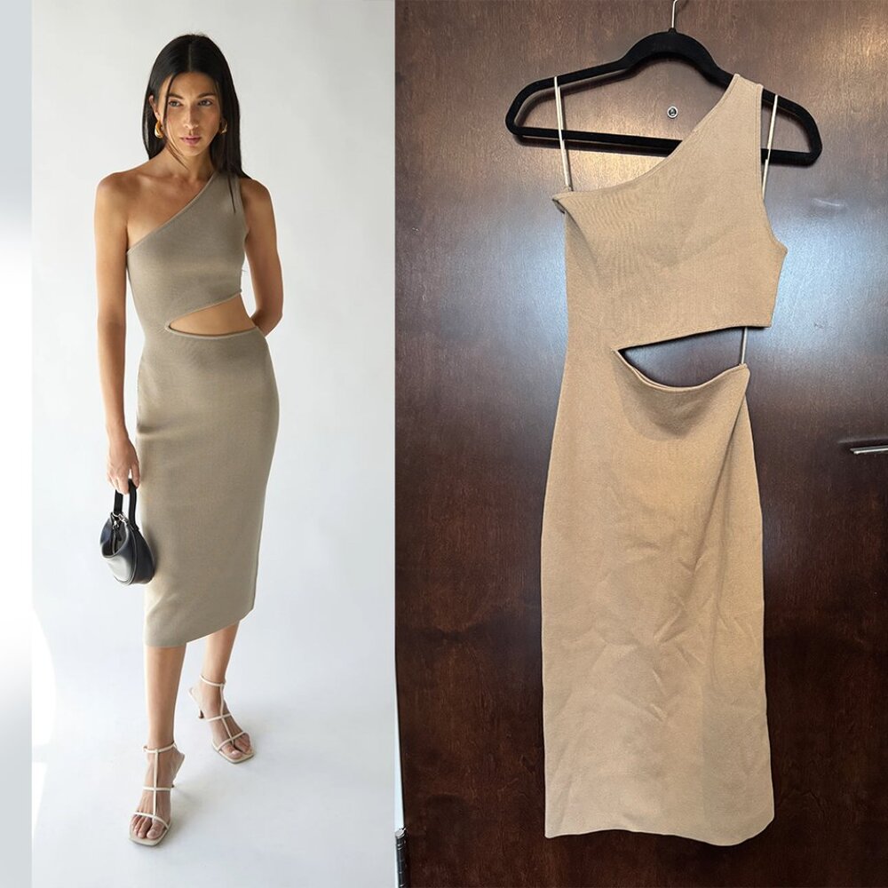 Oak + Fort Midi Dress with Cutout - M